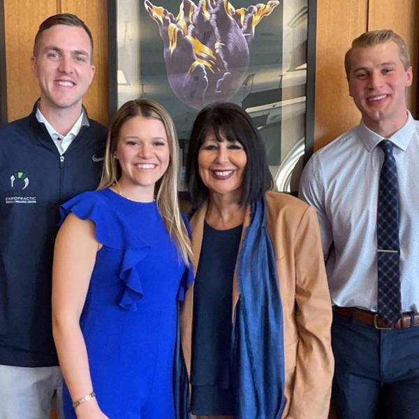 President Mantella with scholarship students and donors